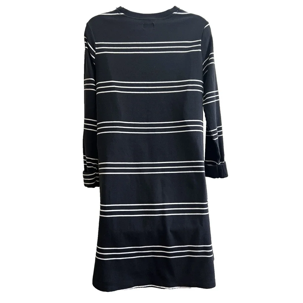 Mudpie Dress Medium Fashion Casual Business Black White Striped Women Clothing - Picture 7 of 9